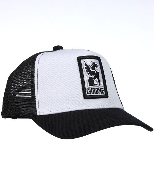 CHROME(クローム)の「CHROME/クローム キャップ 5 PANEL MESH CAP AJ007WTBK(キャップ・メンズ・ホワイト×ブラック・FREE)」の1枚目の写真