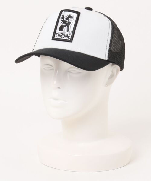 CHROME(クローム)の「CHROME/クローム キャップ 5 PANEL MESH CAP AJ007WTBK(キャップ・メンズ・ホワイト×ブラック・FREE)」の6枚目の写真