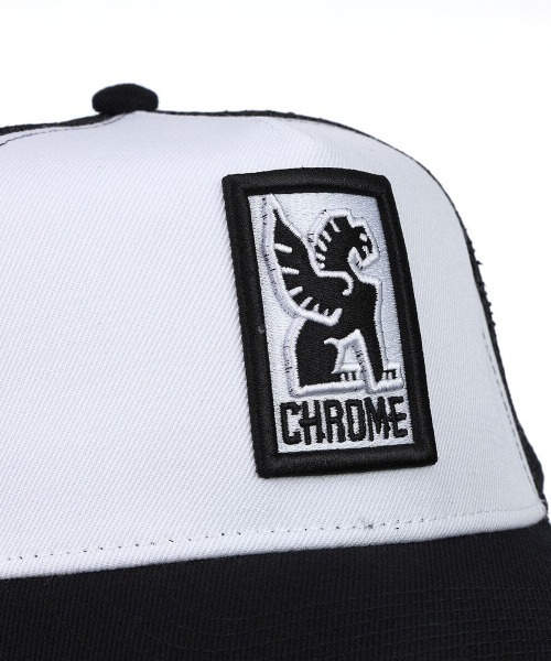 CHROME(クローム)の「CHROME/クローム キャップ 5 PANEL MESH CAP AJ007WTBK(キャップ・メンズ・ホワイト×ブラック・FREE)」の4枚目の写真