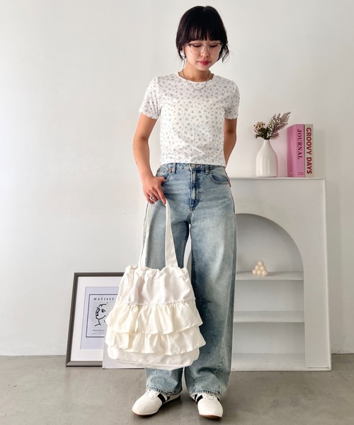 wears(ウェアーズ)の「【A4収納可】2wayフリルトートバッグ(トートバッグ・レディース・ピンク/ブラック/ホワイト/グリーン・FREE)」の14枚目の写真