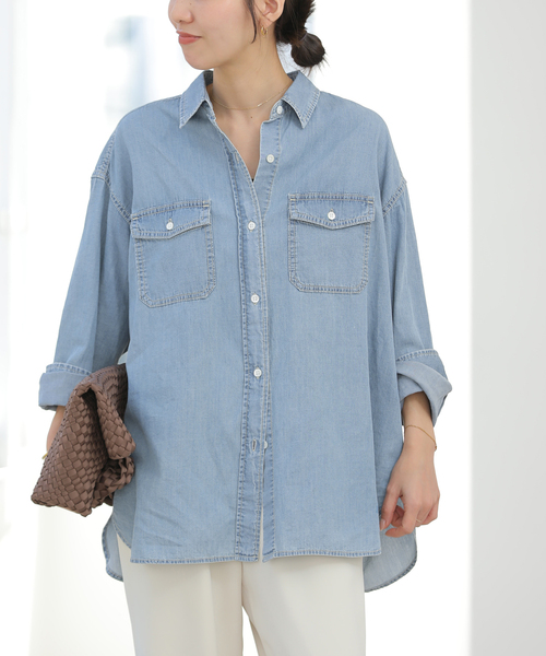 JOURNAL STANDARD relume(ジャーナルスタンダード レリューム)の「《追加》ライトデニムオーバーサイズシャツ(シャツ/ブラウス・レディース・ブルー/サックスブルー・FREE)」の19枚目の写真