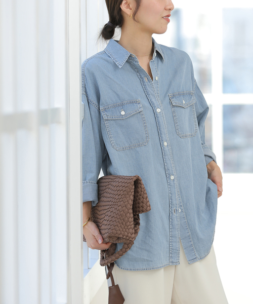 JOURNAL STANDARD relume(ジャーナルスタンダード レリューム)の「《追加》ライトデニムオーバーサイズシャツ(シャツ/ブラウス・レディース・ブルー/サックスブルー・FREE)」の20枚目の写真