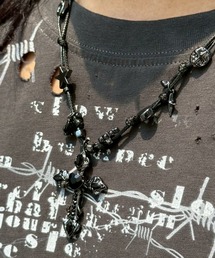 XU（エックスユー）の「【Never mind the XU】stone cross cord necklace / 【ネバーマインド ザ エックスユー】ストーンクロスコードネックレス（ネックレス）」