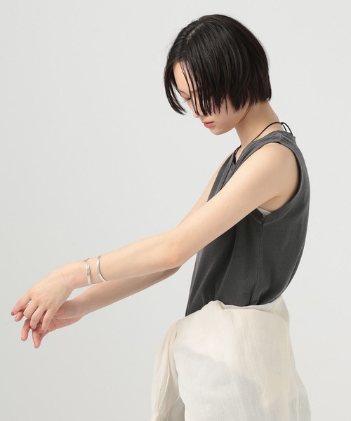 BAYFLOW(ベイフロー)の「ピグメントリブノースリーブTシャツ(Tシャツ/カットソー・レディース・ブラウン/チャコール/ブルー・FREE)」の18枚目の写真