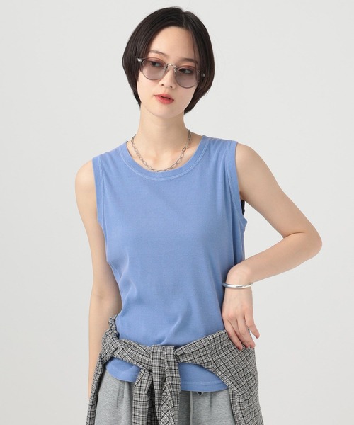BAYFLOW(ベイフロー)の「ピグメントリブノースリーブTシャツ(Tシャツ/カットソー・レディース・ブラウン/チャコール/ブルー・FREE)」の21枚目の写真