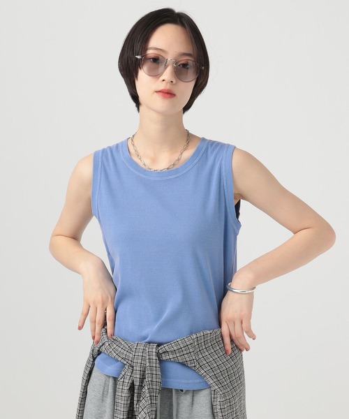 BAYFLOW(ベイフロー)の「ピグメントリブノースリーブTシャツ(Tシャツ/カットソー・レディース・ブラウン/チャコール/ブルー・FREE)」の22枚目の写真