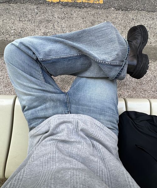 P.IN.O（ピインオ）の「サマー ストレート フレア デニムパンツ - 薄い青（デニムパンツ・メンズ・その他・MEDIUM/SMALL/LARGE/X-LARGE）」の5枚目の写真