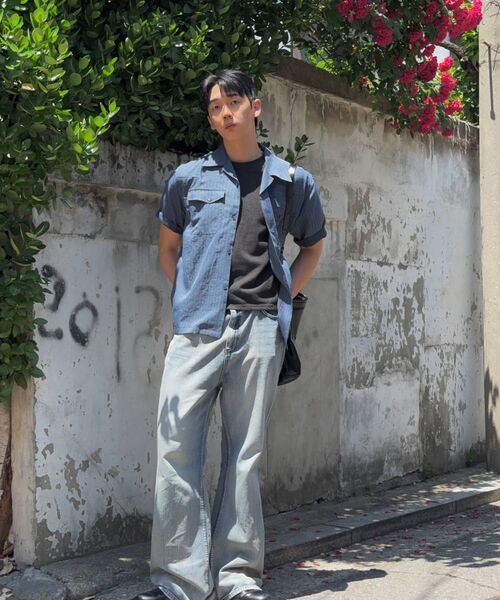 P.IN.O（ピインオ）の「サマー ストレート フレア デニムパンツ - 薄い青（デニムパンツ・メンズ・その他・MEDIUM/SMALL/LARGE/X-LARGE）」の6枚目の写真