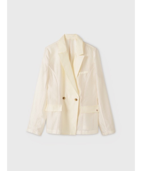 EIMY ISTOIRE(エイミーイストワール)の「【UV CARE】AIRY TAILORED JACKET(テーラードジャケット・レディース・ライトピンク/ブラック/ホワイト・F)」の2枚目の写真