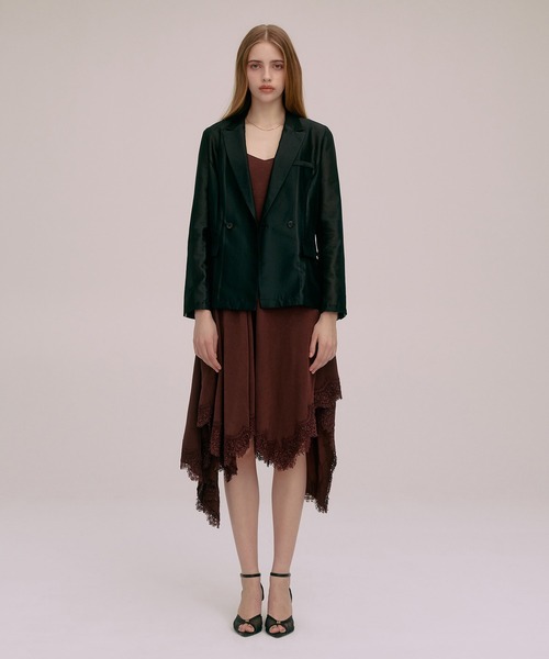 EIMY ISTOIRE(エイミーイストワール)の「【UV CARE】AIRY TAILORED JACKET(テーラードジャケット・レディース・ライトピンク/ブラック/ホワイト・F)」の6枚目の写真