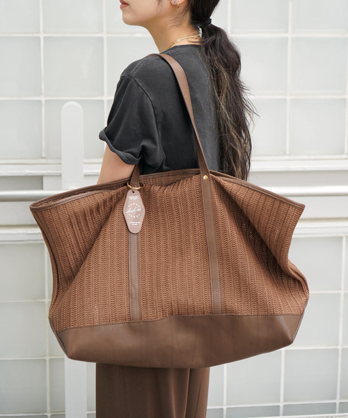 sita parantica(シータパランティカ)の「【SITA PARANTICA/シータパランティカ 】別注レザー×ファブリックトート(トートバッグ・レディース・ブラウン・FREE)」の8枚目の写真
