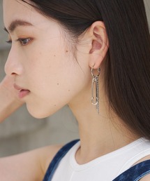 Safety pin and chain pierced earrings／セーフティーピン&チェーンピアス
