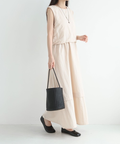 MAISON DE THERESE(メゾン ド テレーズ)の「ノースリーブ レイヤード風 ワンピース(ワンピース・レディース・Beige/Black・FREE)」の18枚目の写真