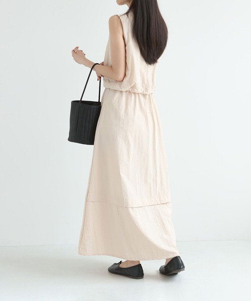 MAISON DE THERESE(メゾン ド テレーズ)の「ノースリーブ レイヤード風 ワンピース(ワンピース・レディース・Beige/Black・FREE)」の10枚目の写真