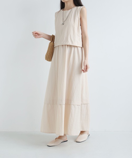 MAISON DE THERESE(メゾン ド テレーズ)の「ノースリーブ レイヤード風 ワンピース(ワンピース・レディース・Beige/Black・FREE)」の12枚目の写真