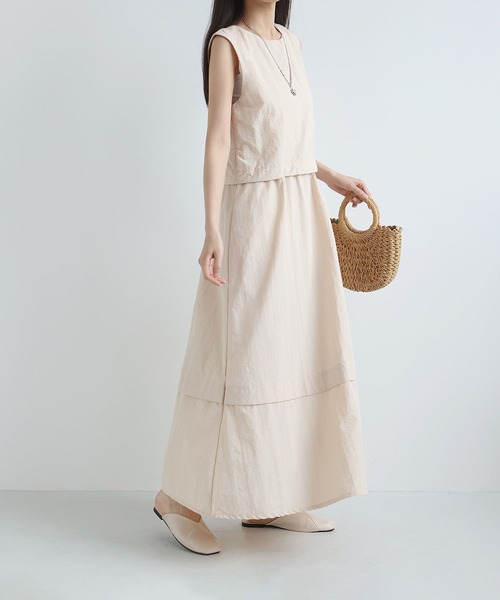 MAISON DE THERESE(メゾン ド テレーズ)の「ノースリーブ レイヤード風 ワンピース(ワンピース・レディース・Beige/Black・FREE)」の11枚目の写真