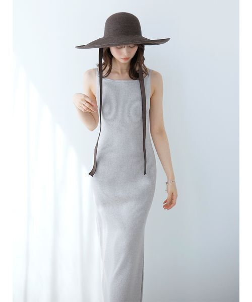 SNIDEL（スナイデル）の「シンプルニットキャミワンピース（ワンピース