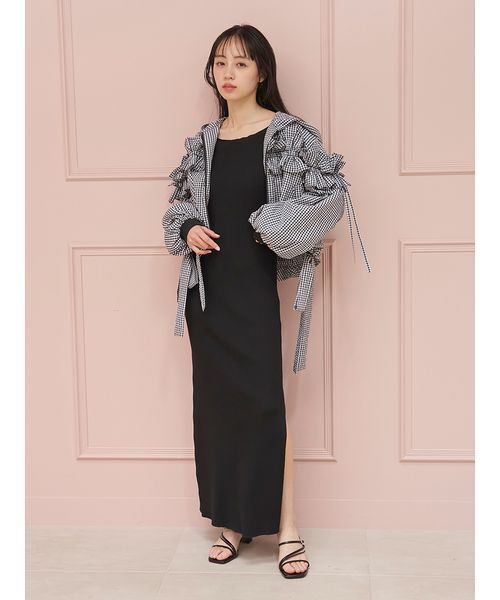 SNIDEL（スナイデル）の「シンプルニットキャミワンピース（ワンピース