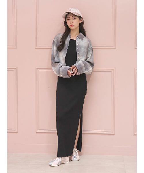 SNIDEL（スナイデル）の「シンプルニットキャミワンピース（ワンピース