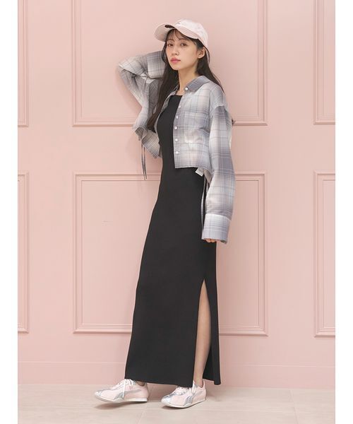 SNIDEL（スナイデル）の「シンプルニットキャミワンピース（ワンピース