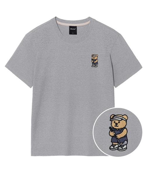 OKSTAR(オクスター)の「ゴルフクマ刺繍半袖Tシャツ(Tシャツ/カットソー・メンズ・ホワイト/ブラック/グレー/クリーム/ライトグレー/ライトベージュ・SMALL/MEDIUM/LARGE/X-LARGE/2XL/3XL/4XL)」の4枚目の写真