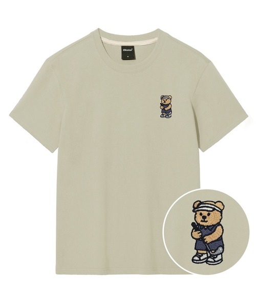OKSTAR(オクスター)の「ゴルフクマ刺繍半袖Tシャツ(Tシャツ/カットソー・メンズ・ホワイト/ブラック/グレー/クリーム/ライトグレー/ライトベージュ・SMALL/MEDIUM/LARGE/X-LARGE/2XL/3XL/4XL)」の6枚目の写真
