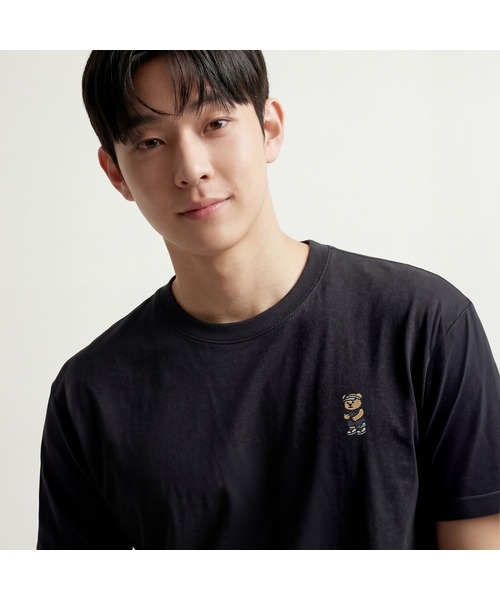 OKSTAR(オクスター)の「ゴルフクマ刺繍半袖Tシャツ(Tシャツ/カットソー・メンズ・ホワイト/ブラック/グレー/クリーム/ライトグレー/ライトベージュ・SMALL/MEDIUM/LARGE/X-LARGE/2XL/3XL/4XL)」の2枚目の写真
