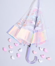 Nakatani（ナカタニ）の「キッズ 裾オーロラビニール 雨傘 長傘 軽量 耐風仕様 撥水 グラスファイバー かわいい 女の子 女児（長傘）」