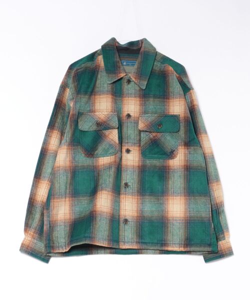 BEVERLY HILLS POLO CLUB（ビバリーヒルズポロクラブ）の「BEVERY HILLS P.C/ビバリーヒルズポロクラブ BHPCｼｬｷﾞｰﾁｪｯｸｼｬﾂCPOｼｬﾂ シャツ 6422-3142（シャツ/ブラウス・メンズ・グリーン/ブラウン・L/M）」の2枚目の写真