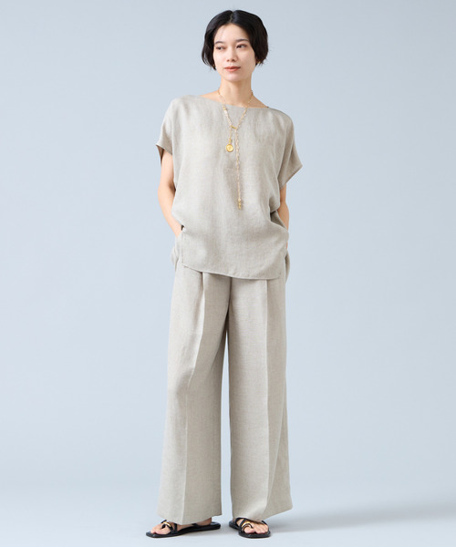 Liesse（リエス）の「《定番》麻調タックワイドパンツ（セットアップ可）（その他パンツ・レディース・ブラウン/ブラック/ベージュ・2/3）」の21枚目の写真