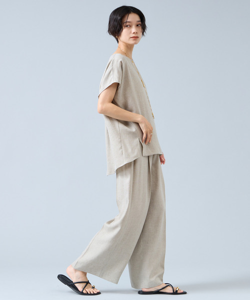 Liesse（リエス）の「《定番》麻調タックワイドパンツ（セットアップ可）（その他パンツ・レディース・ブラウン/ブラック/ベージュ・2/3）」の22枚目の写真