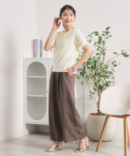 ITS'DEMO(イッツデモ)の「レースジャカードTシャツ(Tシャツ/カットソー・レディース・ブラック/ライトグリーン/オフホワイト・00)」の19枚目の写真