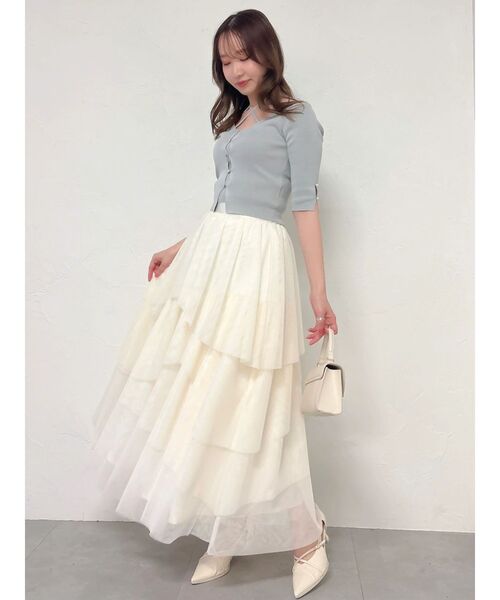 dazzlin(ダズリン)の「アシメティアードチュールスカート(スカート・レディース・ブラック/アイボリー/ブラウン・SMALL/MEDIUM)」の11枚目の写真