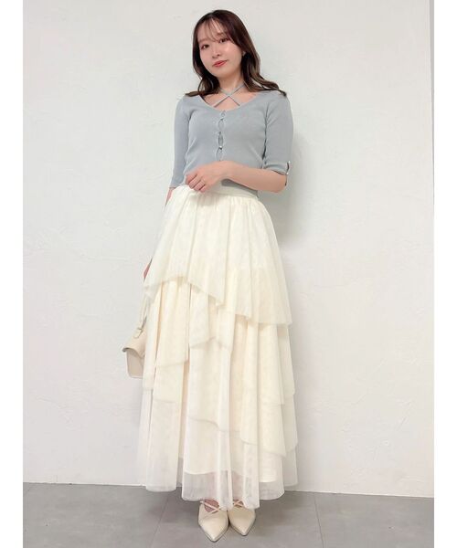 dazzlin(ダズリン)の「アシメティアードチュールスカート(スカート・レディース・ブラック/アイボリー/ブラウン・SMALL/MEDIUM)」の12枚目の写真