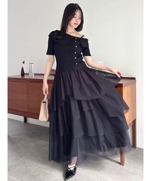 dazzlin(ダズリン)の「アシメティアードチュールスカート(スカート・レディース・ブラック/アイボリー/ブラウン・SMALL/MEDIUM)」の22枚目の写真