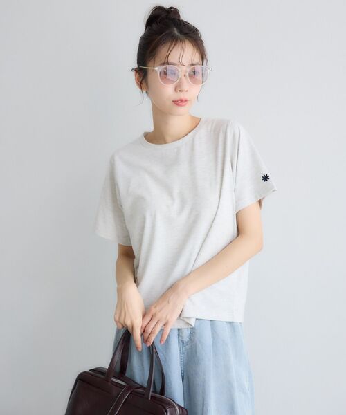 RETRO GIRL(レトロガール)の「チビロゴ刺繍コンパクトTEE(Tシャツ/カットソー・レディース・オフホワイト/ホワイト系その他/ピンク・FREE)」の21枚目の写真