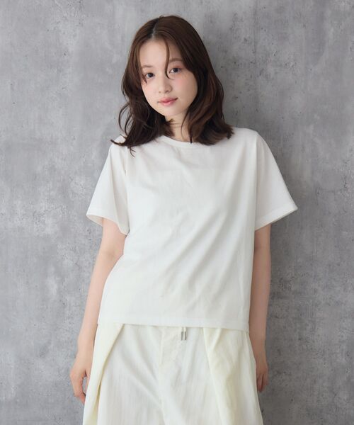 RETRO GIRL(レトロガール)の「チビロゴ刺繍コンパクトTEE(Tシャツ/カットソー・レディース・オフホワイト/ホワイト系その他/ピンク・FREE)」の15枚目の写真