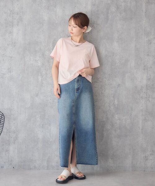 RETRO GIRL(レトロガール)の「チビロゴ刺繍コンパクトTEE(Tシャツ/カットソー・レディース・オフホワイト/ホワイト系その他/ピンク・FREE)」の13枚目の写真