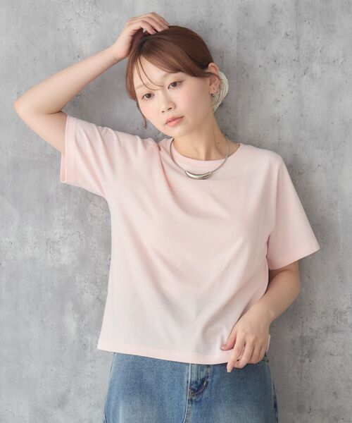 RETRO GIRL(レトロガール)の「チビロゴ刺繍コンパクトTEE(Tシャツ/カットソー・レディース・オフホワイト/ホワイト系その他/ピンク・FREE)」の11枚目の写真