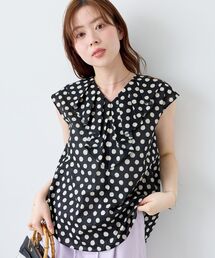 le.coeur blanc | 【日本製】ドットプリントフリルカラーブラウス(シャツ/ブラウス)
