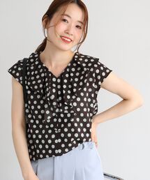 le.coeur blanc | 【日本製】ドットプリントフリルカラーブラウス(シャツ/ブラウス)