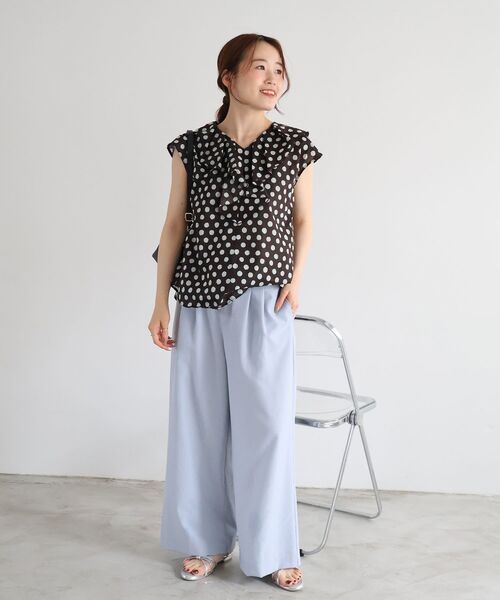 le.coeur blanc(ルクールブラン)の「【日本製】ドットプリントフリルカラーブラウス(シャツ/ブラウス・レディース・ブラウン系その他2/ブラック系その他・38)」の15枚目の写真