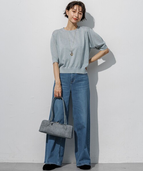 23区 L(ニジュウサンクオオキイサイズ)の「オータムメタリック パフスリーブ ニット Tシャツ(ニット/セーター・レディース・シルバー系/ピンク系/ゴールド系/ライトグリーン系・44/46)」の17枚目の写真