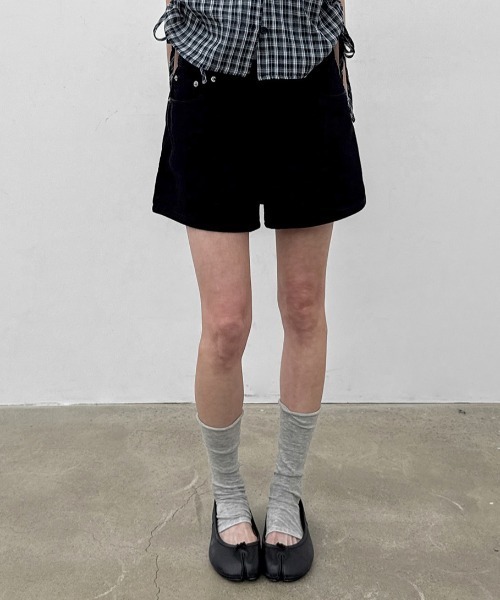 BLACKUP（ブラックアップ）の「[MADE] ルパンカーペンターデニムショーツ（デニムパンツ・レディース・ブルー/ブラック・LARGE/SMALL/MEDIUM）」の2枚目の写真