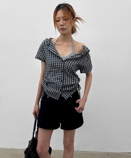 BLACKUP（ブラックアップ）の「[MADE] ルパンカーペンターデニムショーツ（デニムパンツ・レディース・ブルー/ブラック・LARGE/SMALL/MEDIUM）」の14枚目の写真