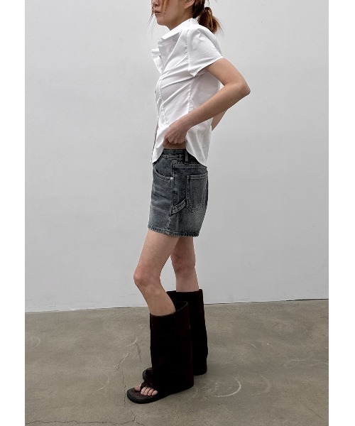 BLACKUP（ブラックアップ）の「[MADE] ルパンカーペンターデニムショーツ（デニムパンツ・レディース・ブルー/ブラック・LARGE/SMALL/MEDIUM）」の6枚目の写真