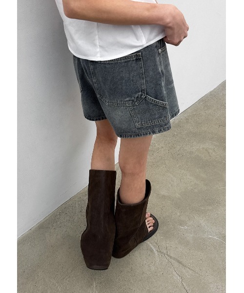 BLACKUP（ブラックアップ）の「[MADE] ルパンカーペンターデニムショーツ（デニムパンツ・レディース・ブルー/ブラック・LARGE/SMALL/MEDIUM）」の10枚目の写真