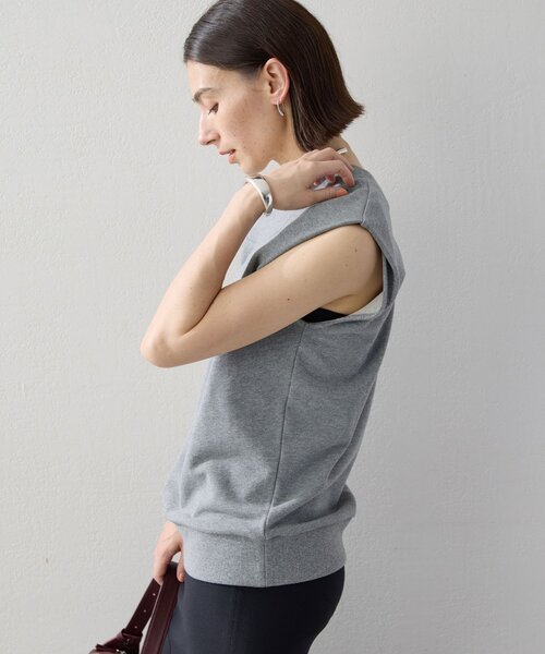 GALLARDAGALANTE(ガリャルダガランテ)の「オフショルスウェットTee(Tシャツ/カットソー・レディース・チャコールグレー/ホワイト・FREE)」の10枚目の写真