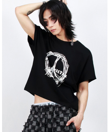 DEMARC（ドゥマーク）の「M piece graphic standard fit French short-sleeved Black（Tシャツ/カットソー）」