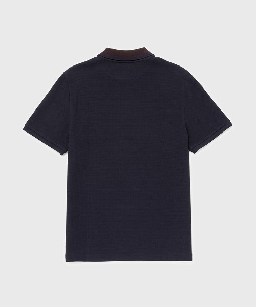 FRED PERRY（フレッドペリー）の「Jacquard Pullover Polo Shirt／ジャガードプルオーバーポロシャツ（ポロシャツ・メンズ・ネイビー・L/M/S）」の5枚目の写真